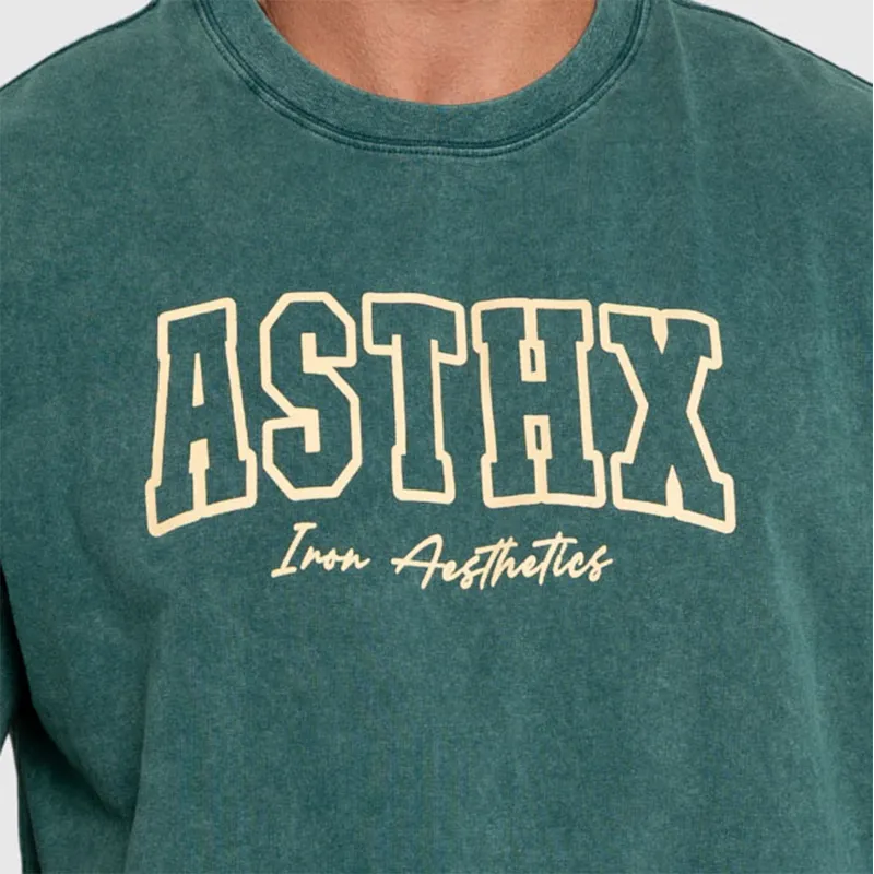 Férfi póló Iron Aesthetics ASTHX, washed green-5