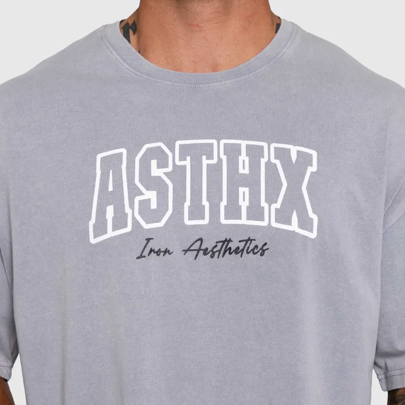 Férfi póló Iron Aesthetics ASTHX, washed grey-4