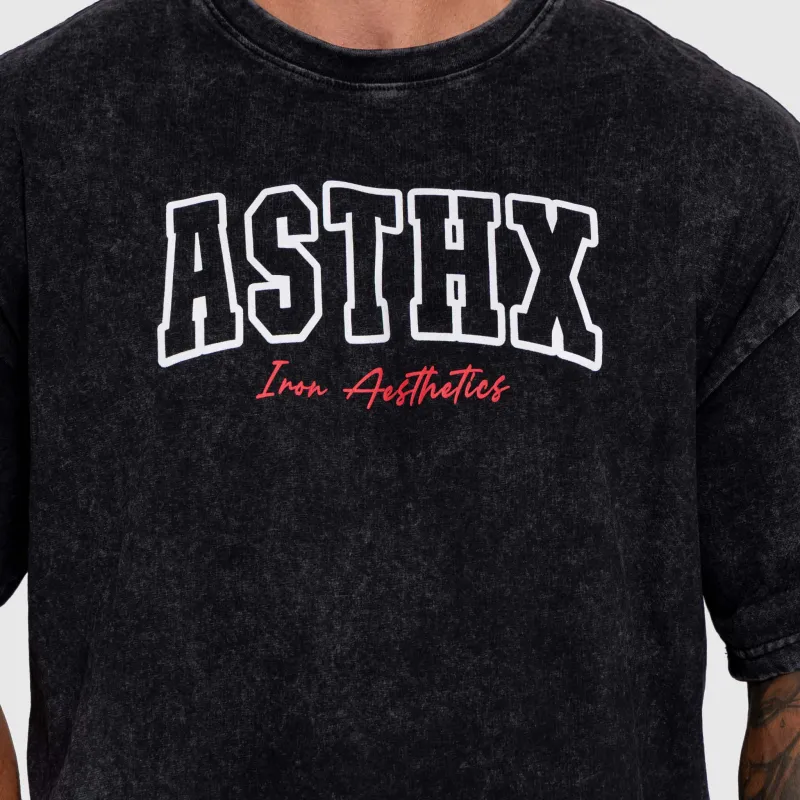 Férfi póló Iron Aesthetics ASTHX, washed black-3