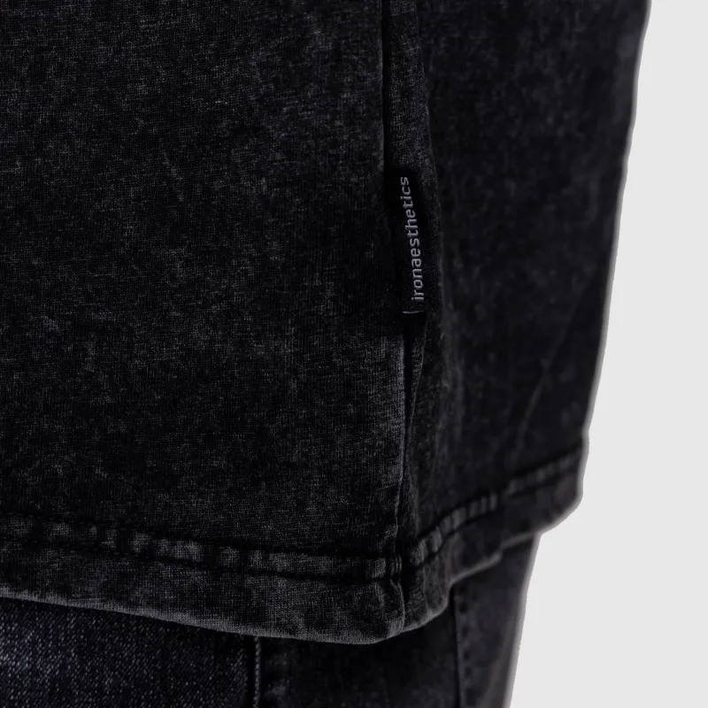 Férfi póló Iron Aesthetics ASTHX, washed black-5
