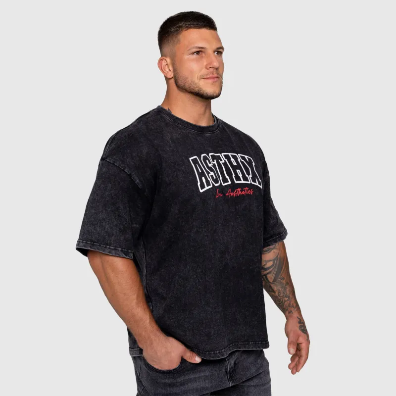 Férfi póló Iron Aesthetics ASTHX, washed black-6
