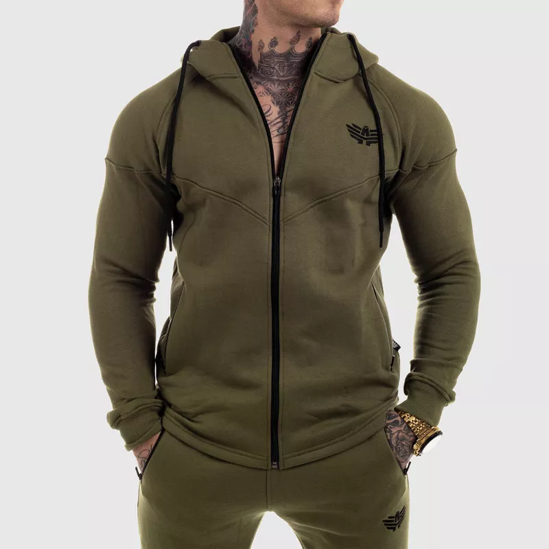 Cipzáros fitness pulóver Iron Aesthetics Round, zöld-1