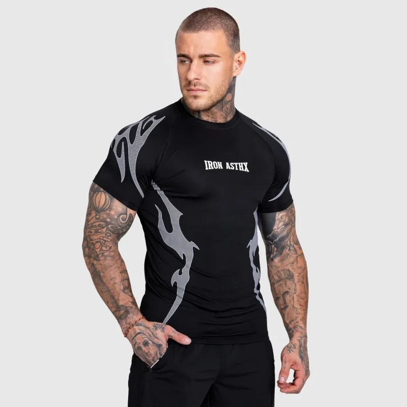Férfi sportpóló Iron Aesthetics Titan, fekete-3