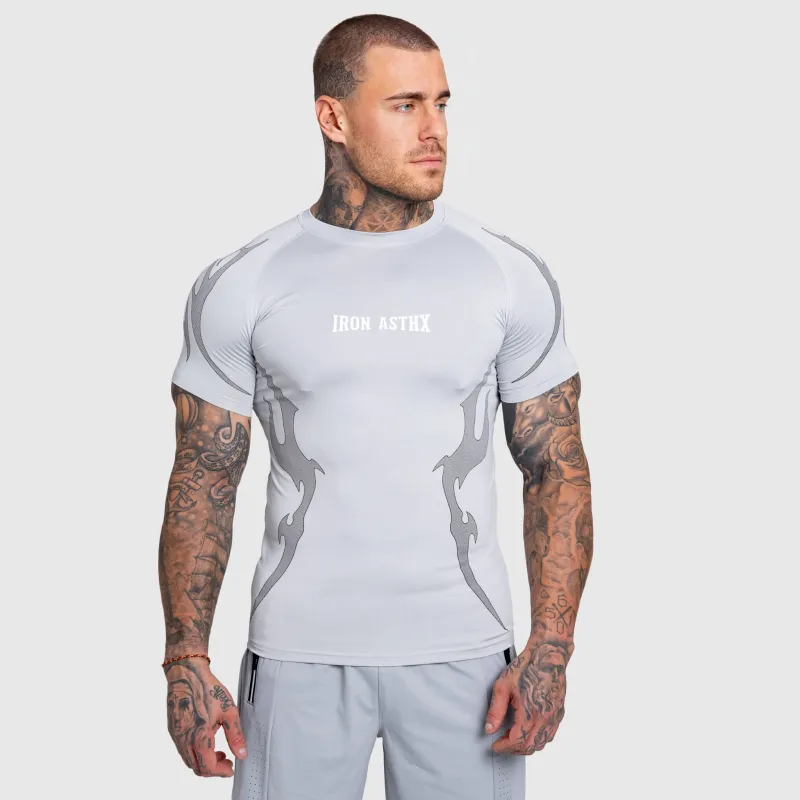 Férfi sportpóló Iron Aesthetics Titan, szürke-3