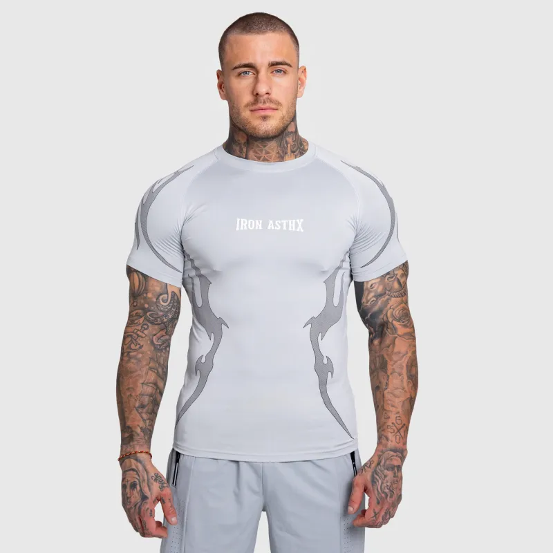 Férfi sportpóló Iron Aesthetics Titan, szürke-1
