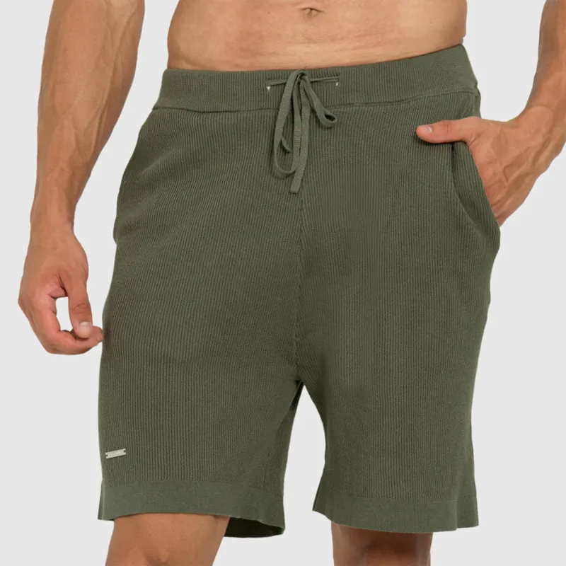 Férfi kötött rövidnadrág Iron Aesthetics Vibe, zöld-3