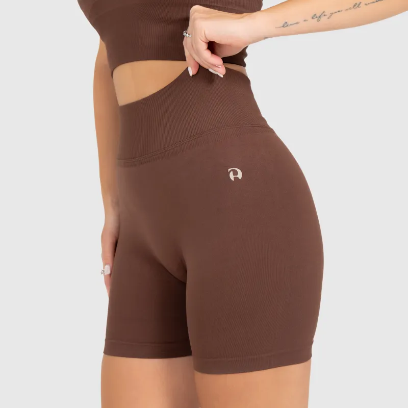 Női sport rövidnadrág Iron Aesthetics Ultimate, barna-1