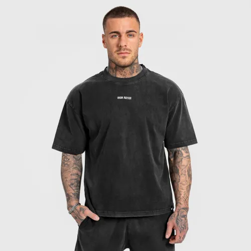 Férfi póló Iron Aesthetics X Washed, fekete