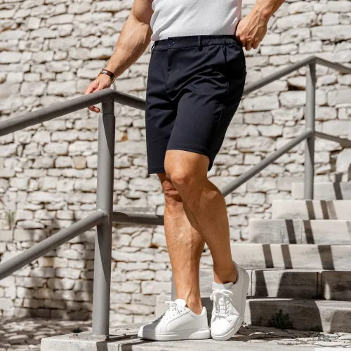 Férfi rövidnadrág Iron Aesthetics Chino Flex, navy