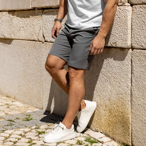 Férfi rövidnadrág Iron Aesthetics Chino Flex, szürke