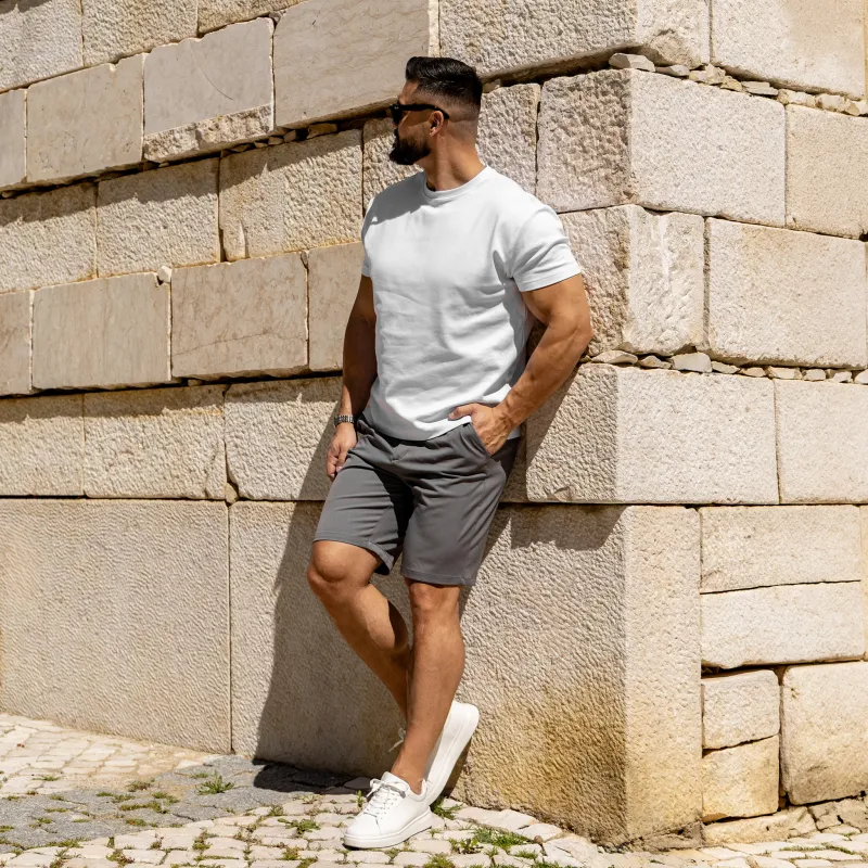 Férfi rövidnadrág Iron Aesthetics Chino Flex, szürke-8