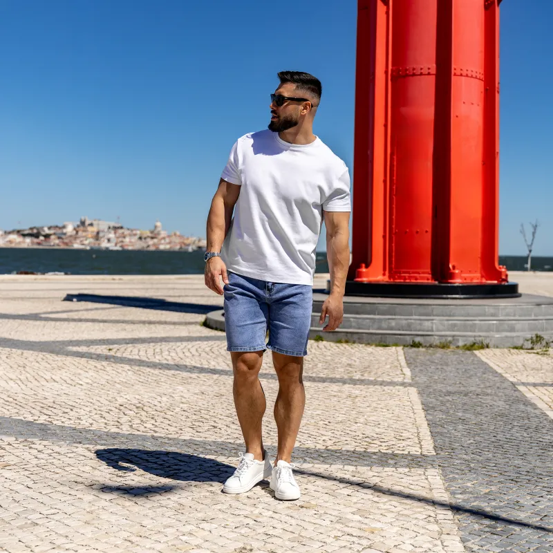 Férfi farmer rövidnadrág Iron Aesthetics Denim Stretch, kék-9