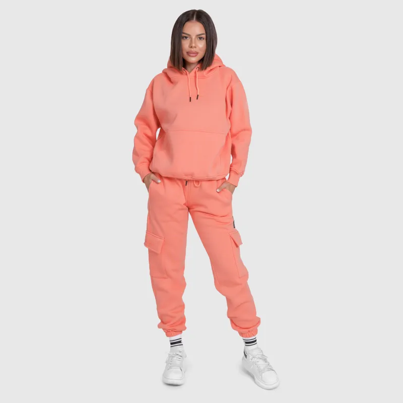 Női pulóver Iron Aesthetics Cargo, lazacszín-5