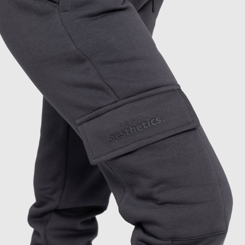 Női melegítőnadrág Iron Aesthetics Cargo, szürke · záber 8