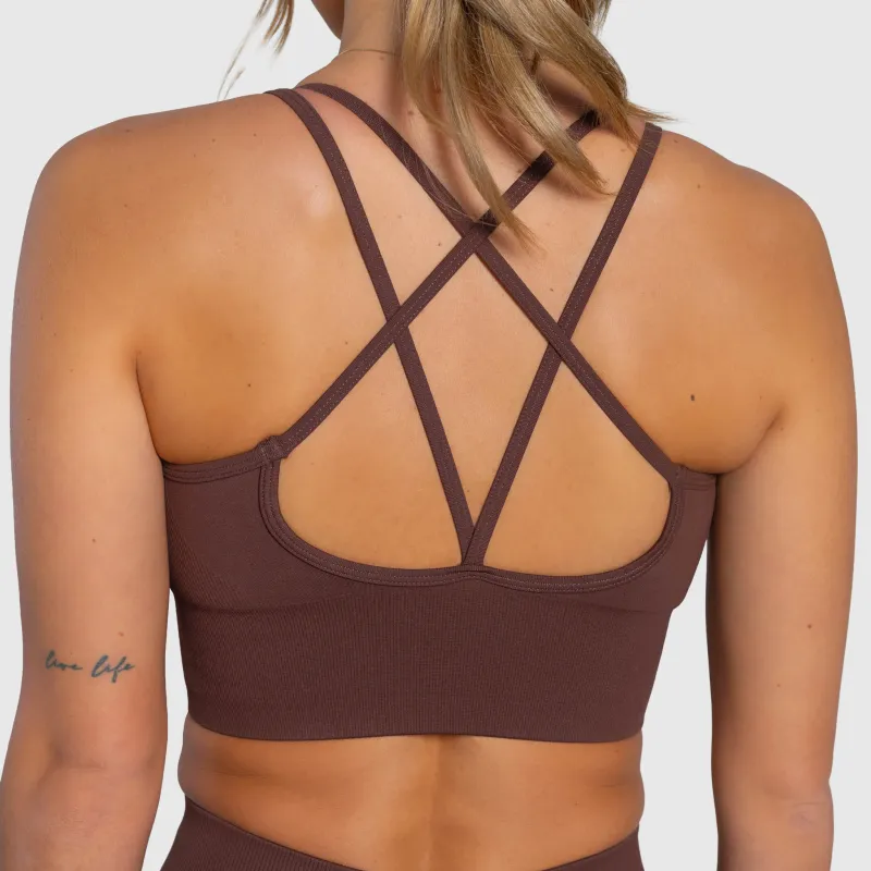 Női sportmelltartó Iron Aesthetics Ultimate, barna-2