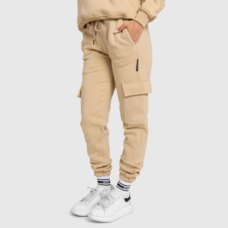Női melegítőnadrág Iron Aesthetics Cargo, bézs · záber 6
