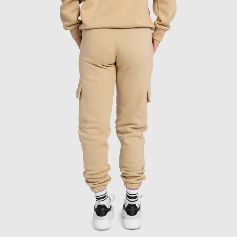Női melegítőnadrág Iron Aesthetics Cargo, bézs-8