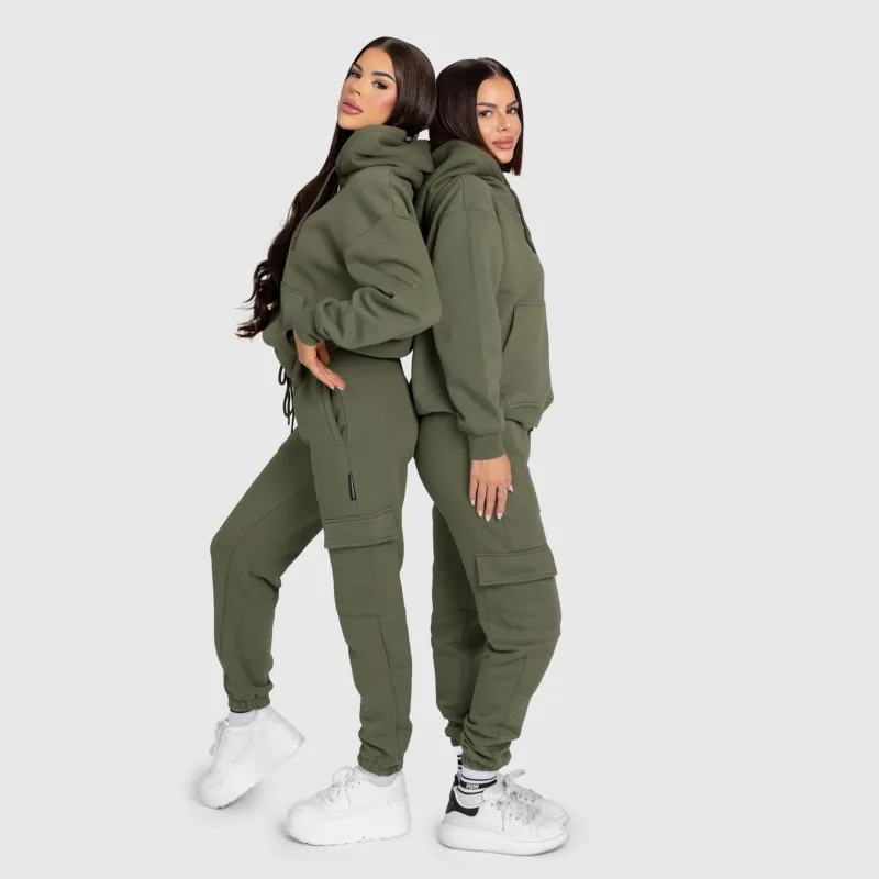 Női oversize szett Iron Aesthetics Cargo, zöld-10