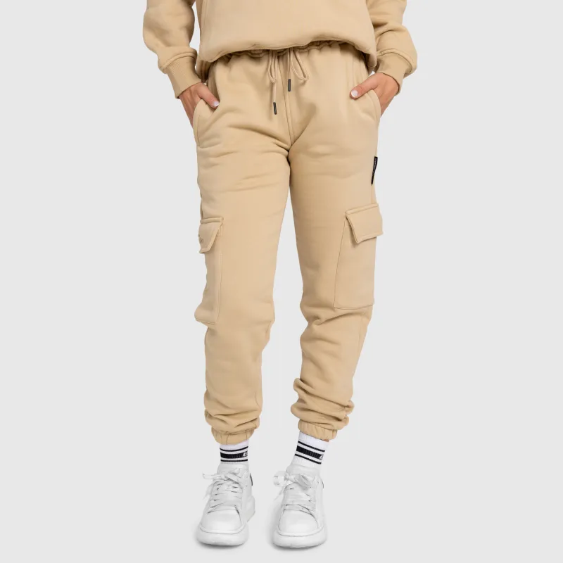 Női oversize szett Iron Aesthetics Cargo, bézs-20