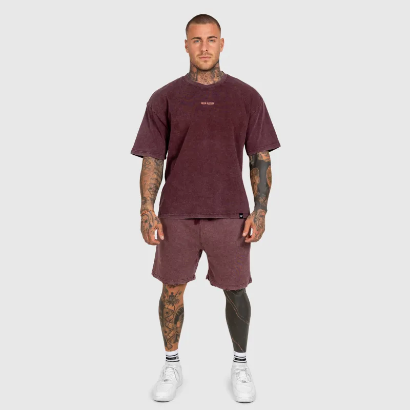 Férfi szett Iron Aesthetics X Washed, burgundy-2