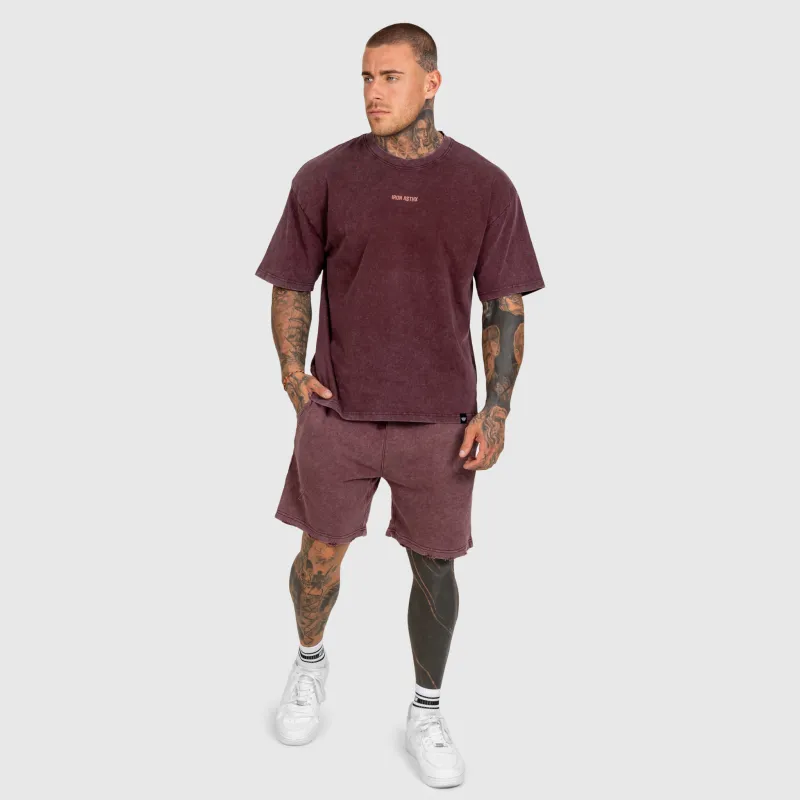 Férfi szett Iron Aesthetics X Washed, burgundy-3