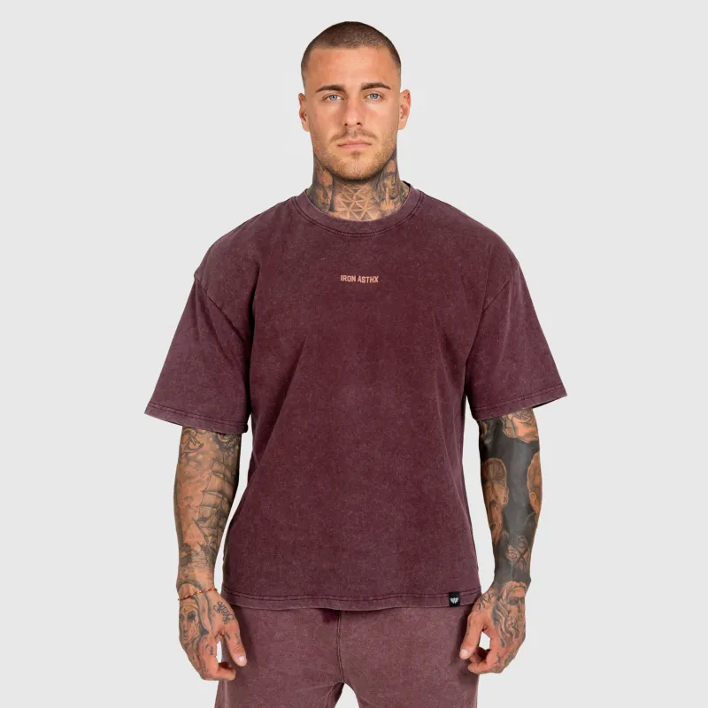 Férfi szett Iron Aesthetics X Washed, burgundy-5