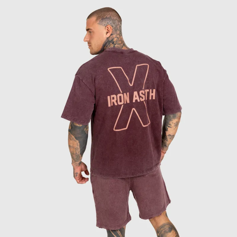 Férfi szett Iron Aesthetics X Washed, burgundy-7
