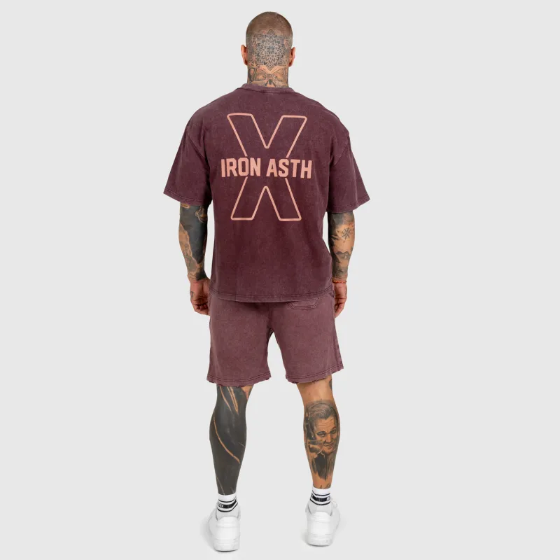 Férfi szett Iron Aesthetics X Washed, burgundy-10