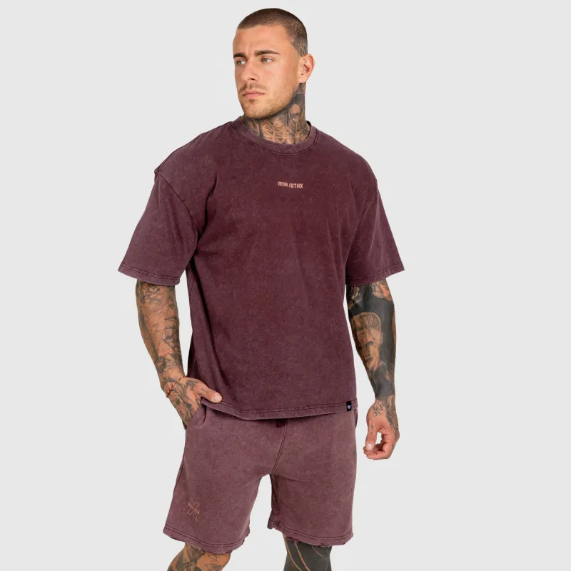 Férfi szett Iron Aesthetics X Washed, burgundy-11