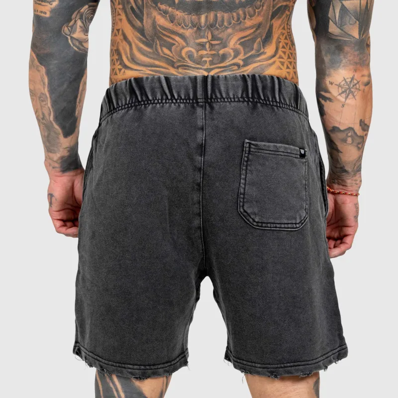 Férfi rövidnadrág Iron Aesthetics ASTHX, washed black-4
