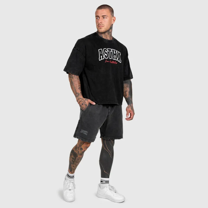 Férfi rövidnadrág Iron Aesthetics ASTHX, washed black-9