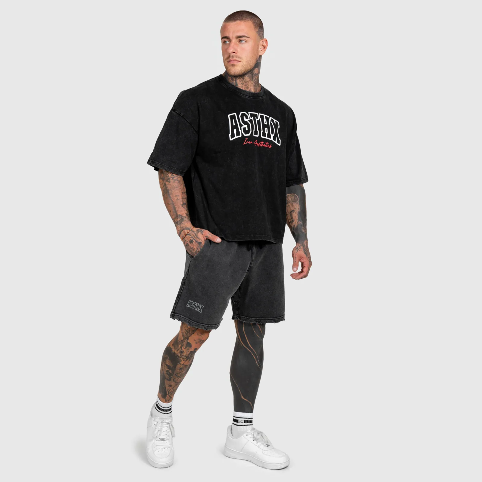 Férfi szett Iron Aesthetics ASTHX, washed black-1