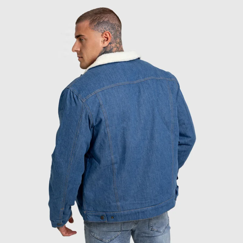 Férfi farmerkabát Iron Aesthetics Sherpa, kék-5