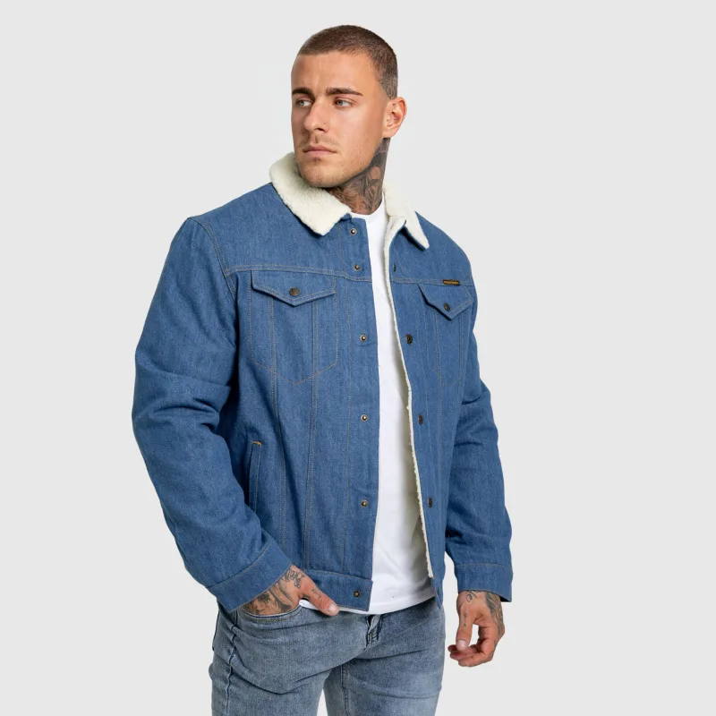 Férfi farmerkabát Iron Aesthetics Sherpa, kék-4