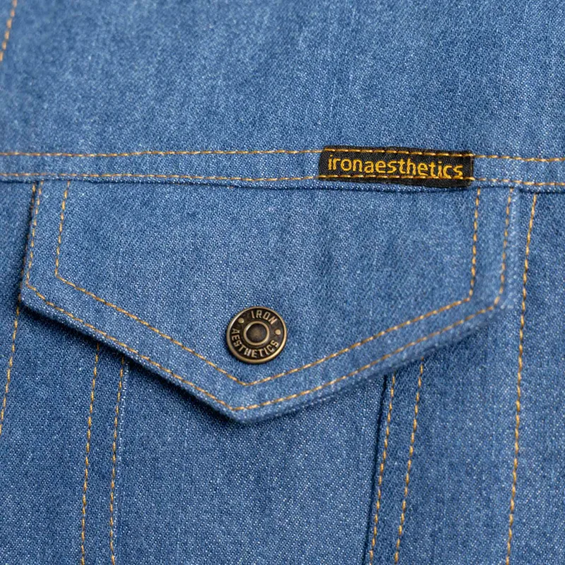 Férfi farmerkabát Iron Aesthetics Sherpa, kék-7