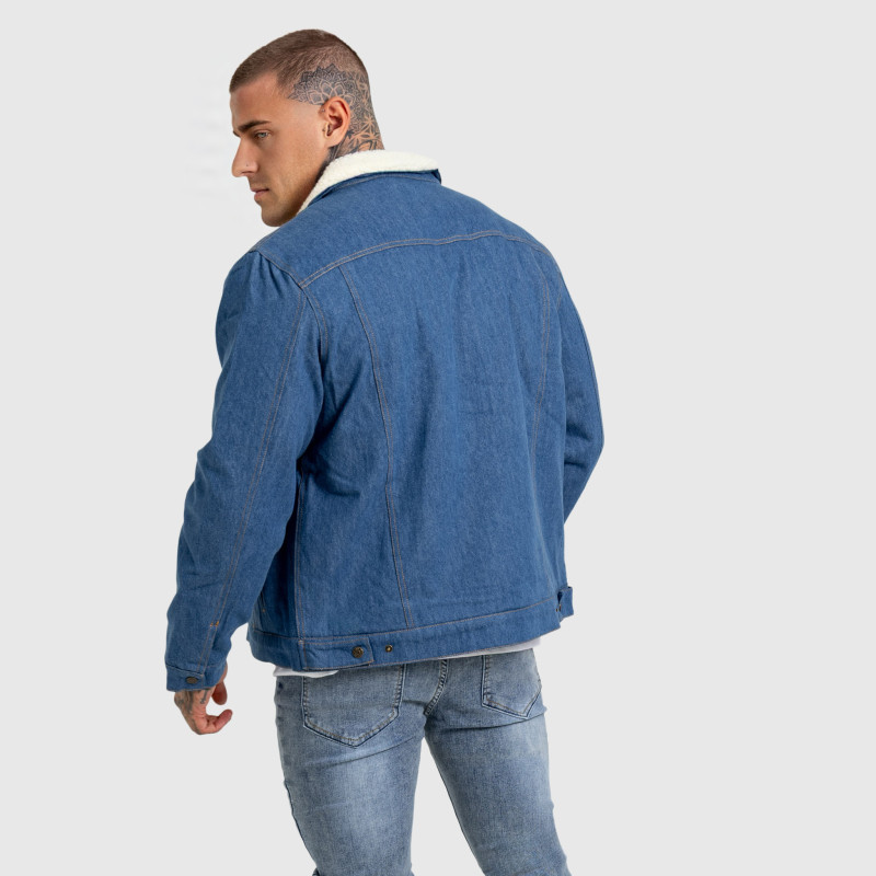 Férfi farmerkabát Iron Aesthetics Sherpa, kék · záber 11