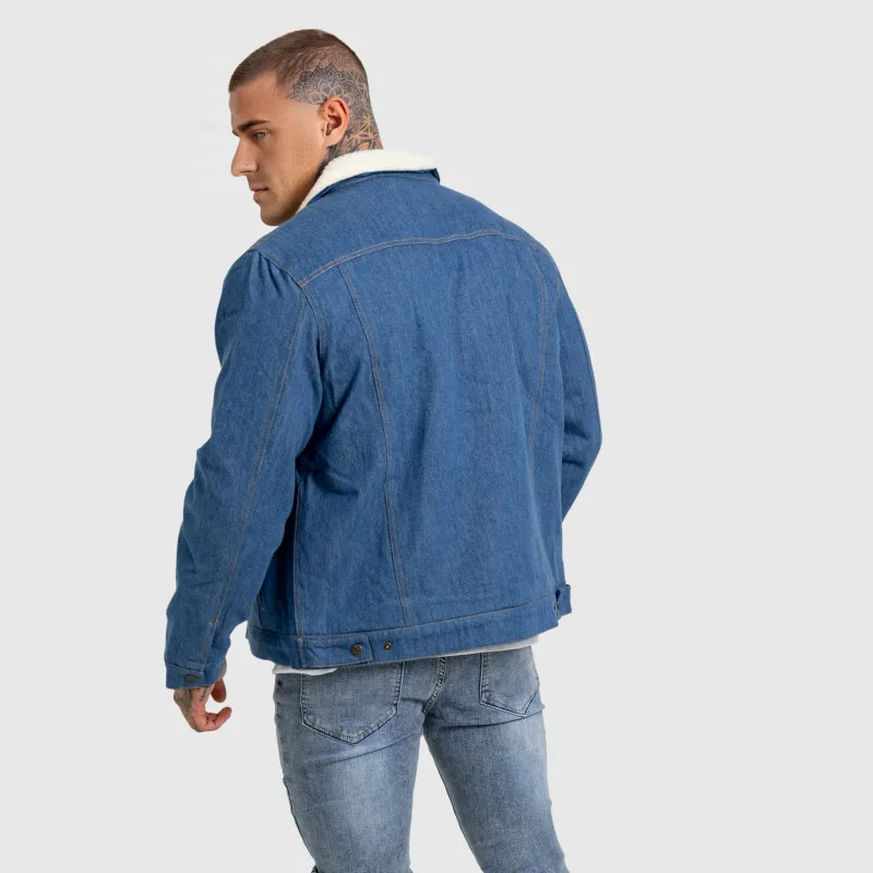 Férfi farmerkabát Iron Aesthetics Sherpa, kék-11