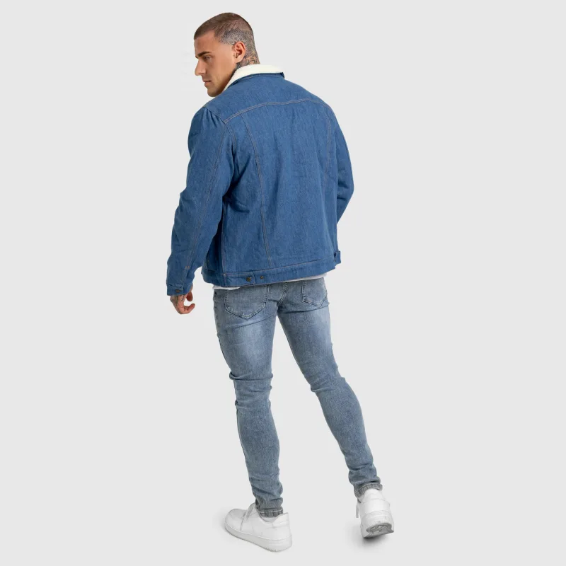 Férfi farmerkabát Iron Aesthetics Sherpa, kék-17