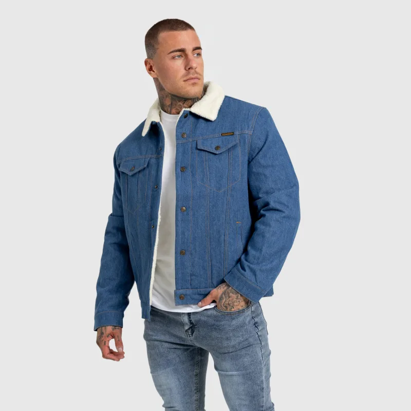 Férfi farmerkabát Iron Aesthetics Sherpa, kék-12