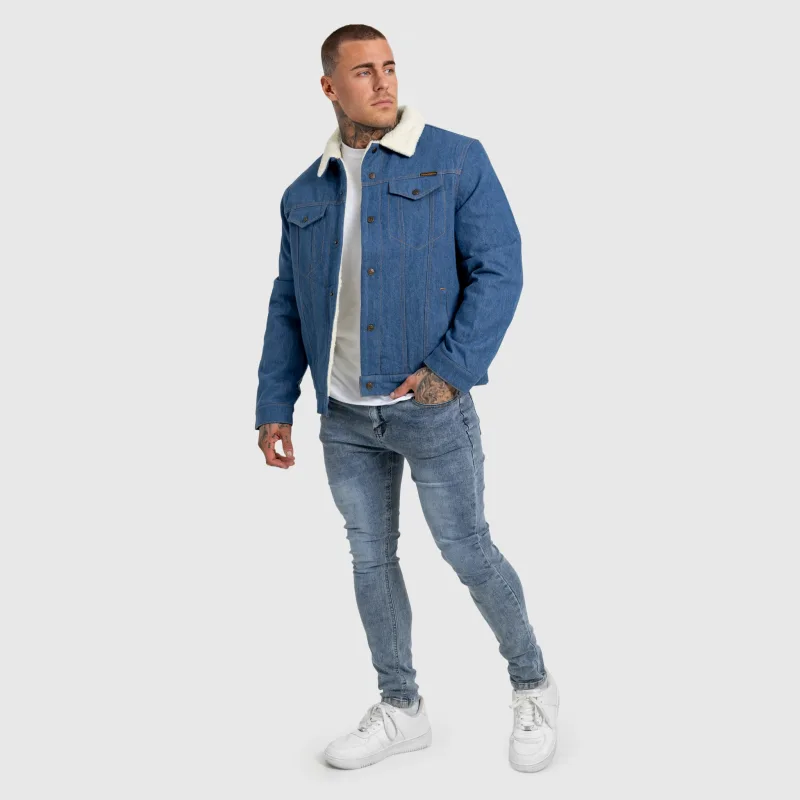 Férfi farmerkabát Iron Aesthetics Sherpa, kék-15