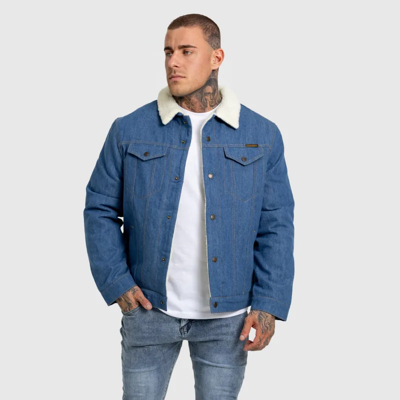 Férfi farmerkabát Iron Aesthetics Sherpa, kék-13