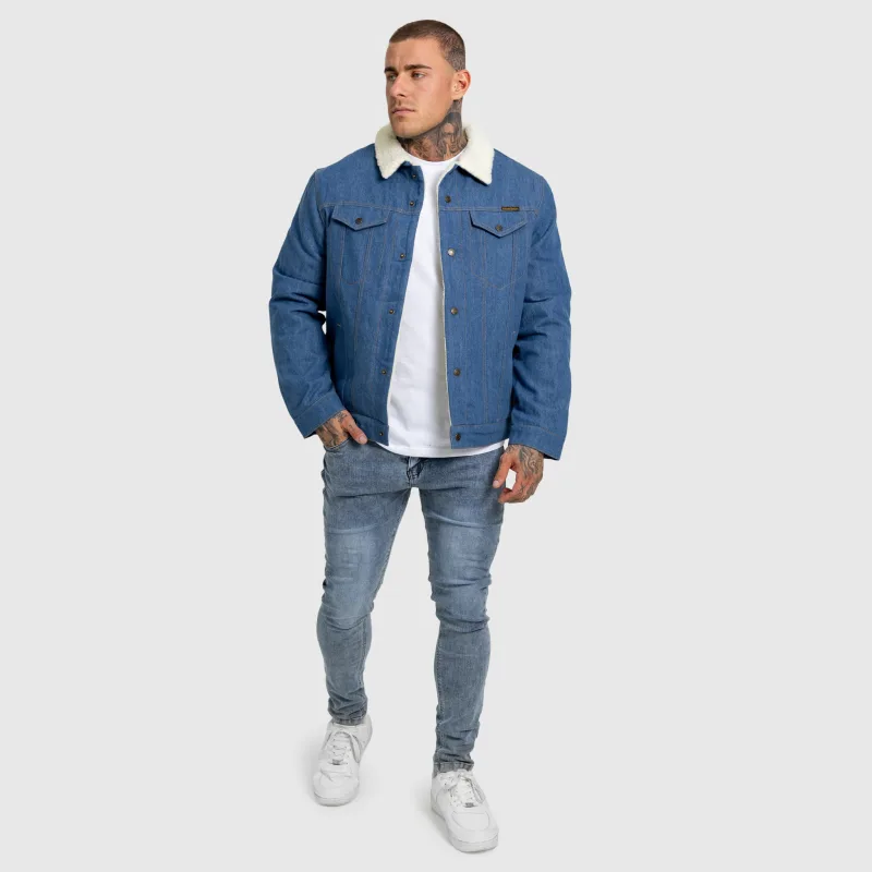 Férfi farmerkabát Iron Aesthetics Sherpa, kék-16
