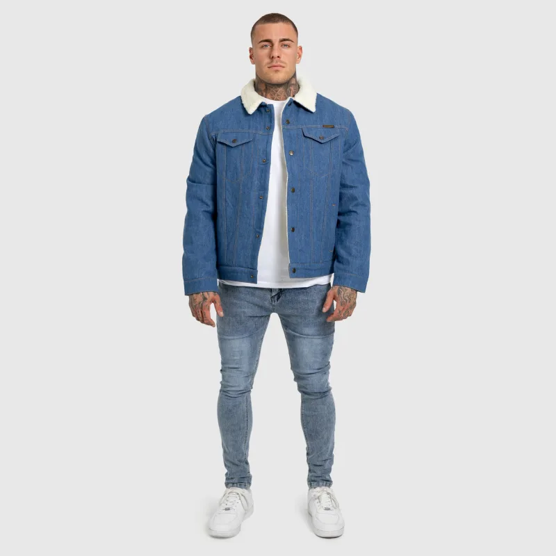 Férfi farmerkabát Iron Aesthetics Sherpa, kék-14
