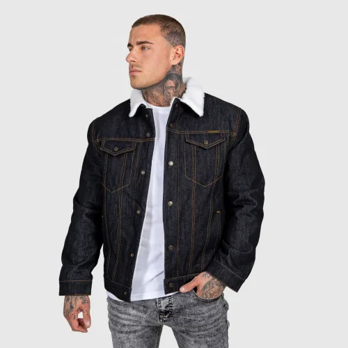 Férfi farmerkabát Iron Aesthetics Sherpa, fekete