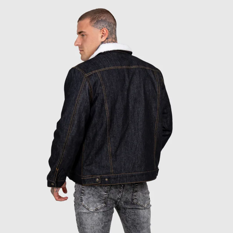 Férfi farmerkabát Iron Aesthetics Sherpa, fekete-8