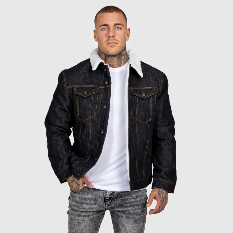Férfi farmerkabát Iron Aesthetics Sherpa, fekete · záber 6