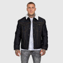 Férfi farmerkabát Iron Aesthetics Sherpa, fekete