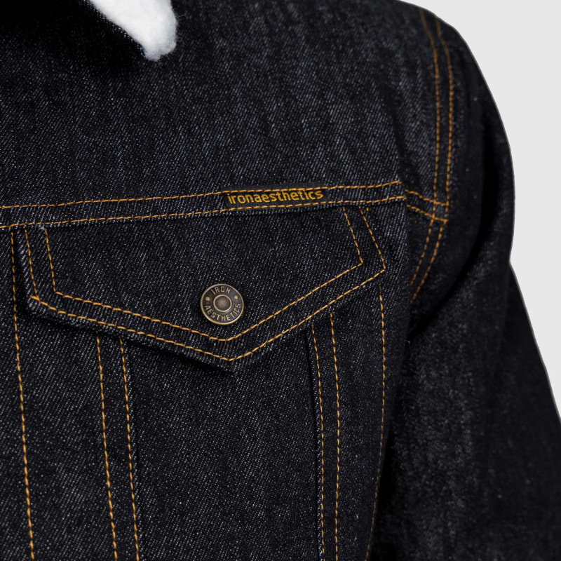 Férfi farmerkabát Iron Aesthetics Sherpa, fekete · záber 9