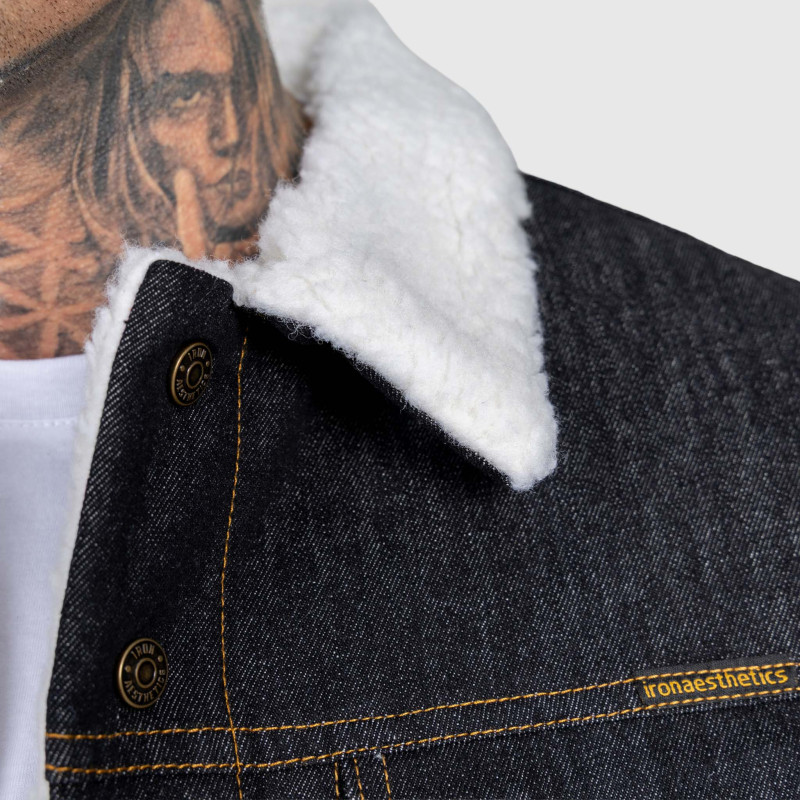 Férfi farmerkabát Iron Aesthetics Sherpa, fekete · záber 10