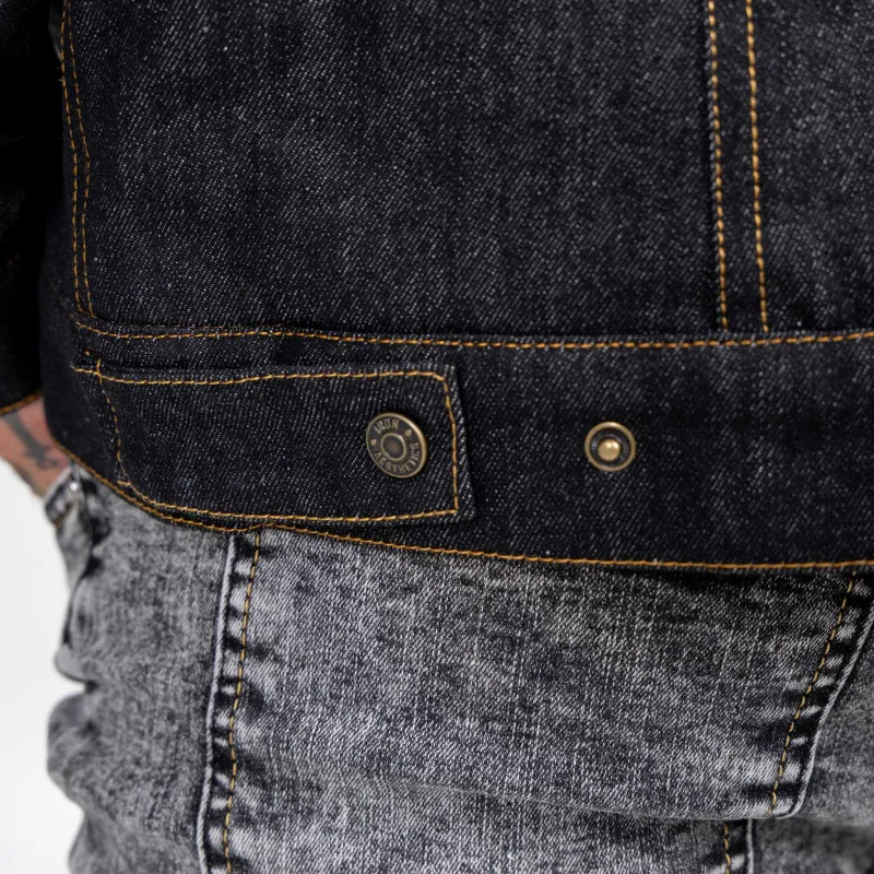 Férfi farmerkabát Iron Aesthetics Sherpa, fekete-12